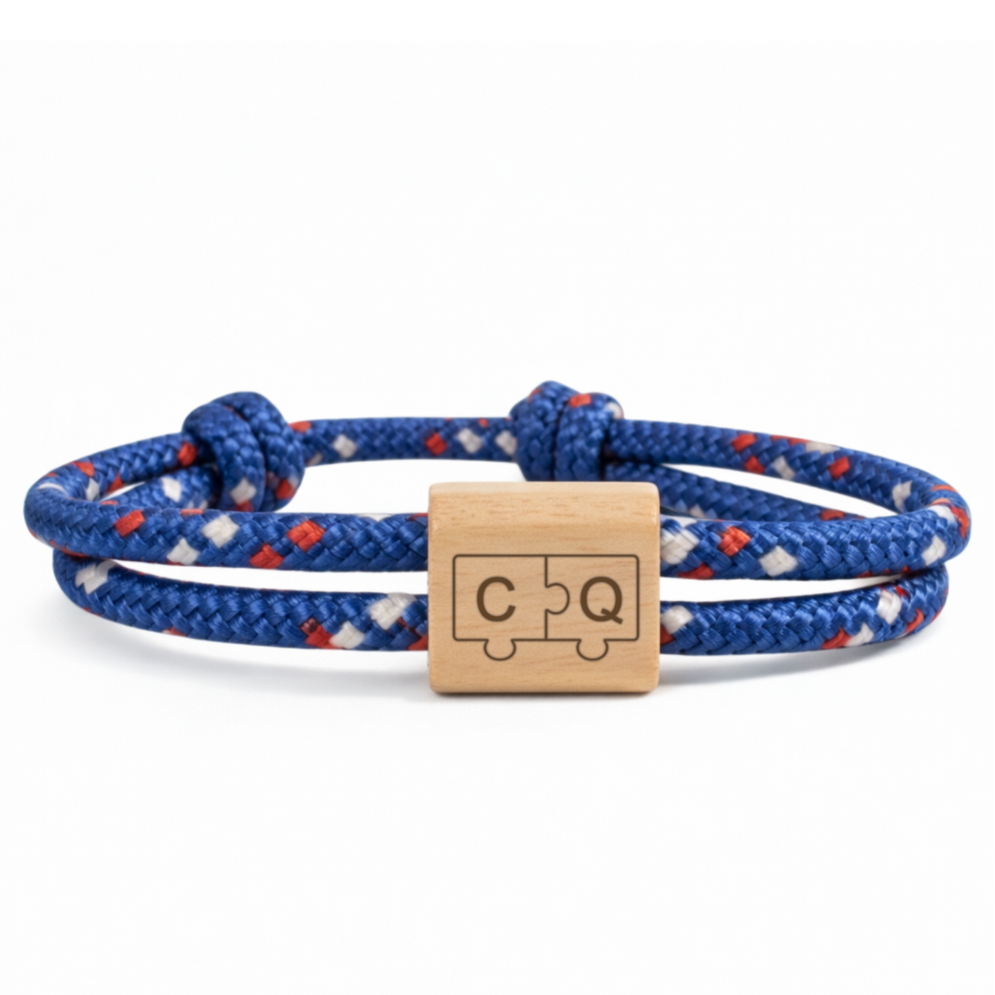 Couple Puzzle Bracelet for Men and Women, 4mm Cord, Engraved Wood, Made in France
