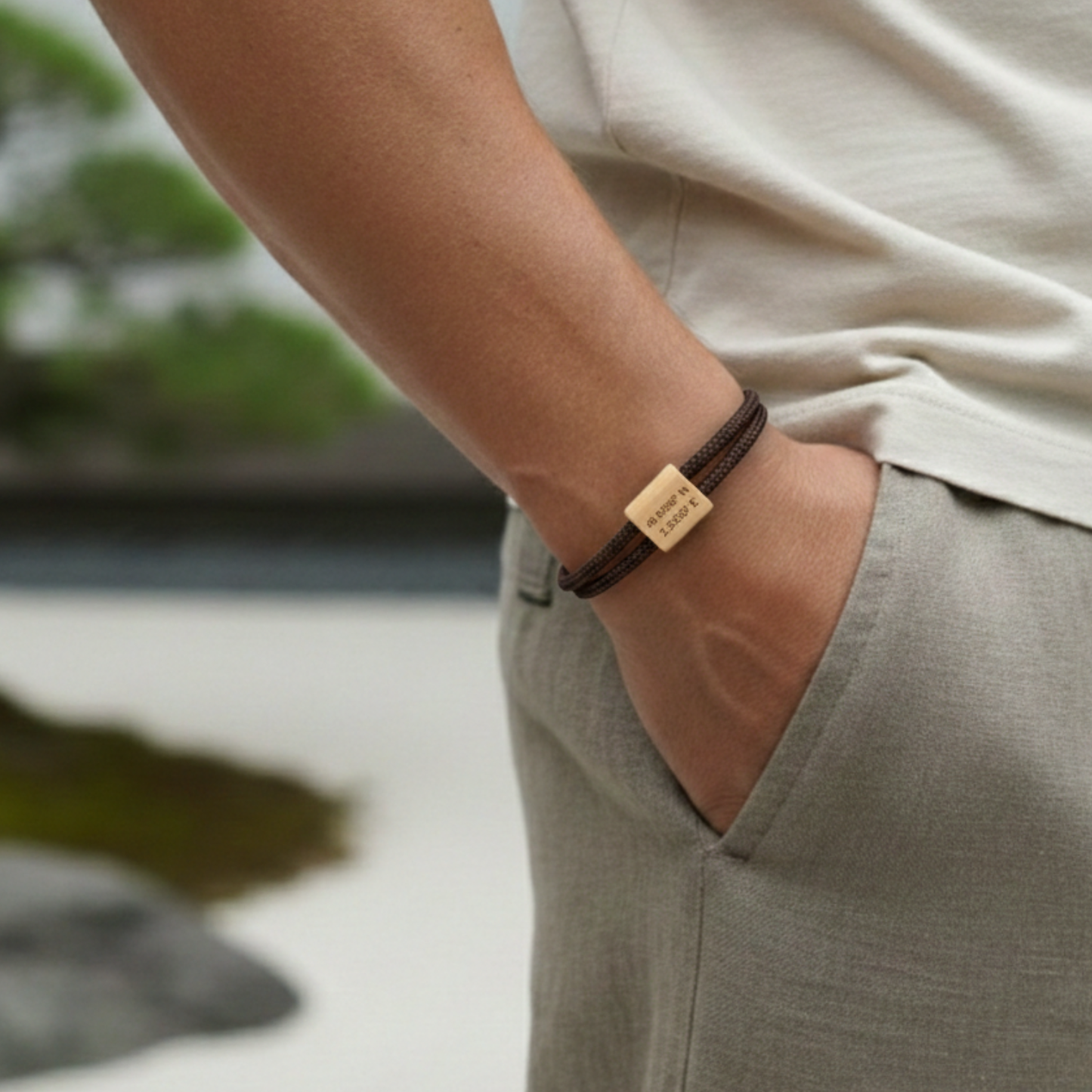 Armband mit personalisierten GPS-Koordinaten Treffpunkt