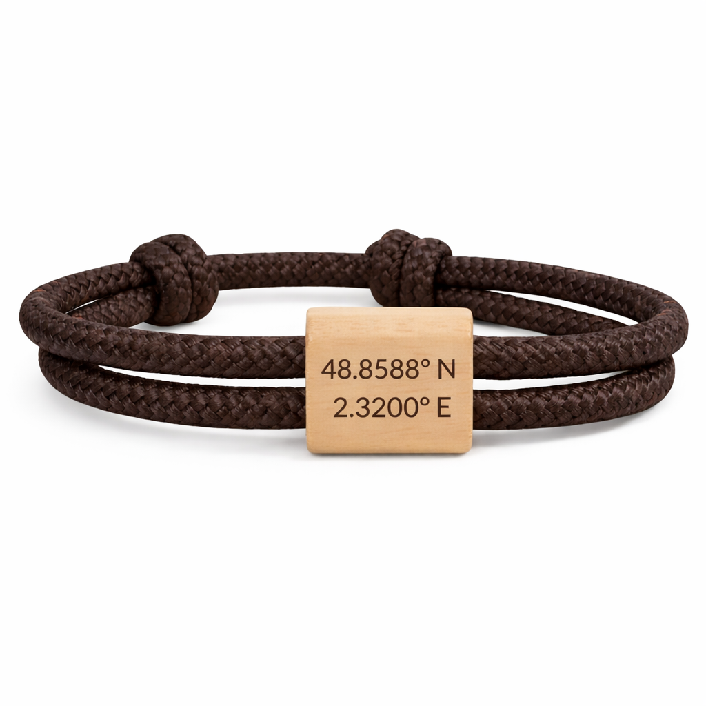 Armband mit personalisierten GPS-Koordinaten Treffpunkt