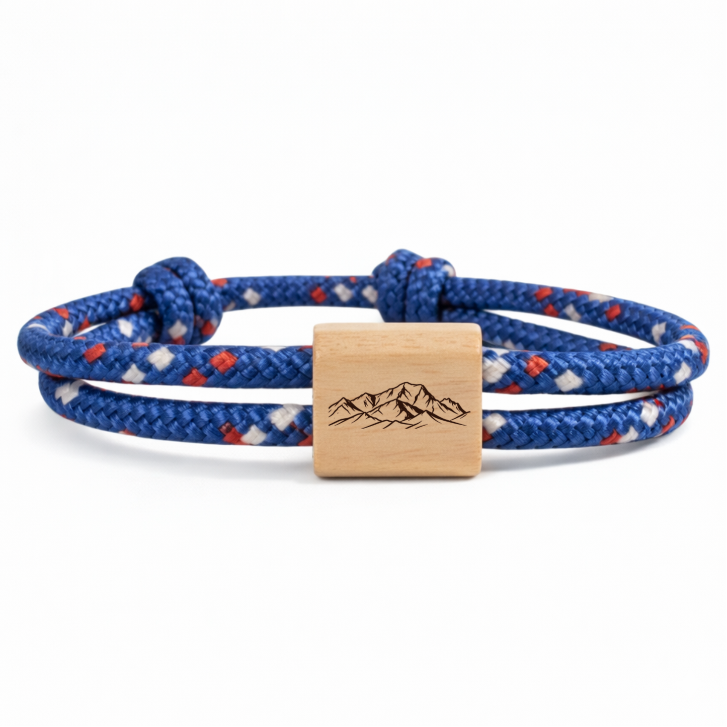 Personalized Wood & Rope Bracelet – choose your summit